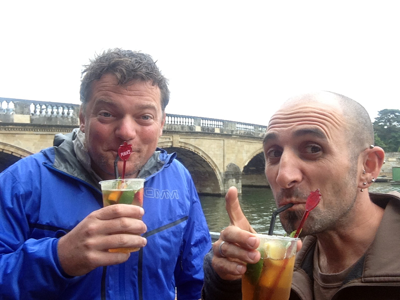 Pimms o'clock in the rain at Henley